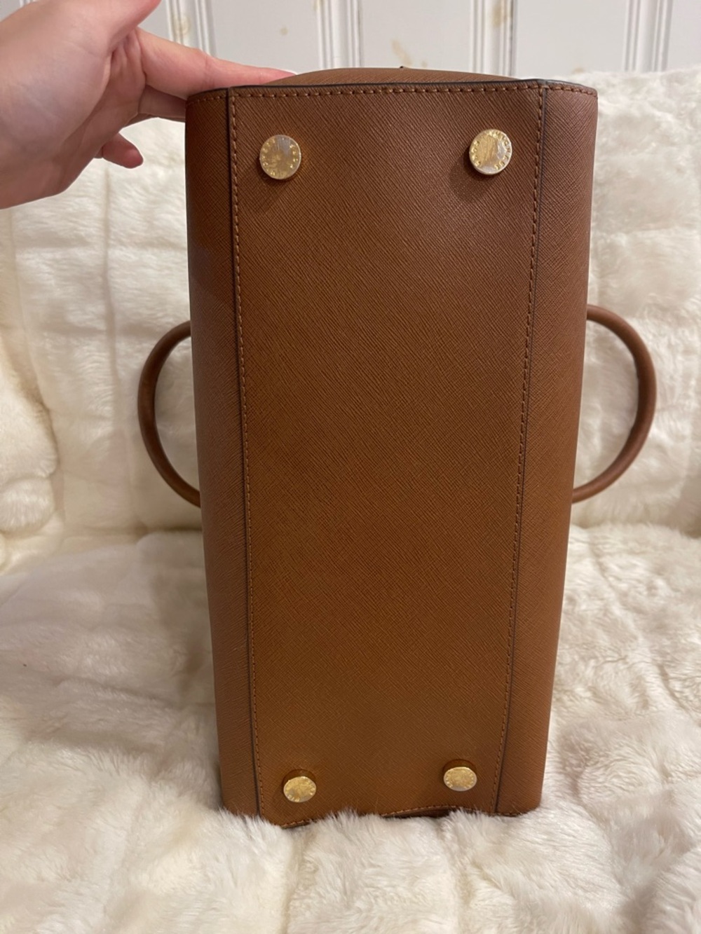2013 Michael Kors Cognac Saffiano Satchel - Picture 5 of 7